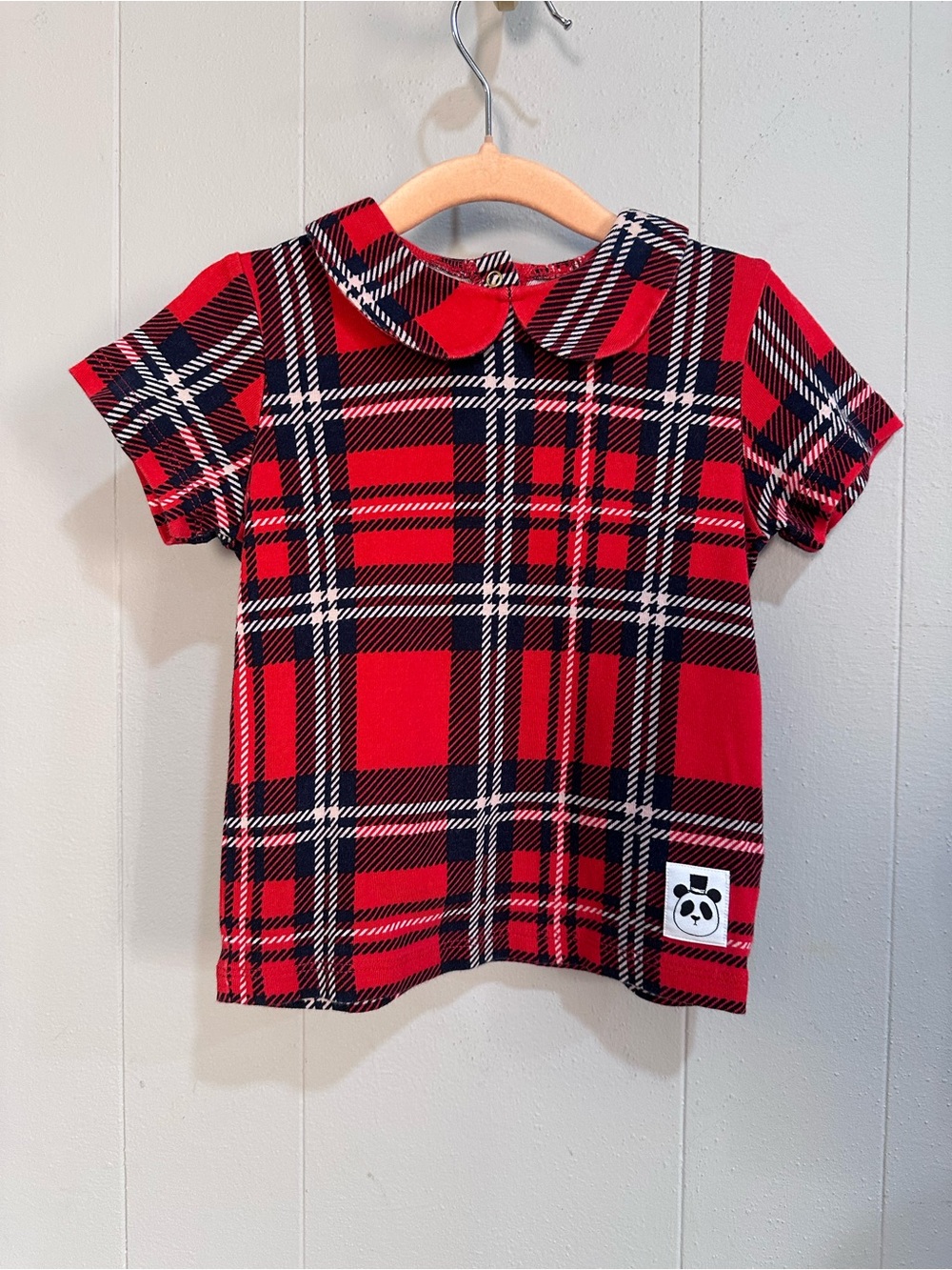 Mini Rodini Plaid Peter Pan Collar Kids shirt 92/98
